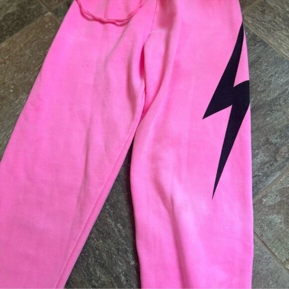 Aviator Nation Neon Pink Bolt Sweatpants Size S - Picture 4 of 7
